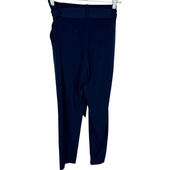 Express Pants Women Tie Waist Tapered Ankle Stretch High Rise Navy 2 Extra Small - Picture 10 of 10